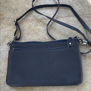 Navy Blue Befen Leather Crossbody Bag